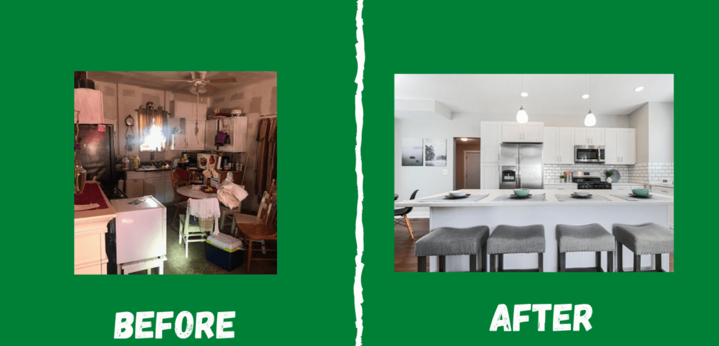 Before and After Kitchen: Ohio Fix and Flip