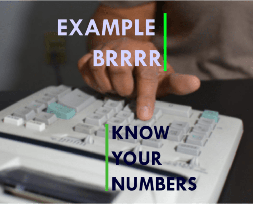 Text: "BRRRR Example Know Your Numbers"